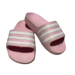 Adidas Adilette Slides Sandals Pink and White Kid’s Size 10